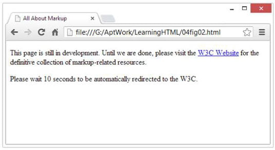 Một ví dụ về chuyển hướng trang web với HTML đơn giản